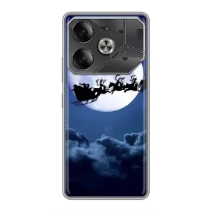 Чохол Санта Клаус для Tecno Pova 6 (Санта - місяць)