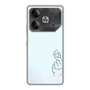 Чохол (Знак сердечка) для Tecno Pova 6 (Сердечко на блакитному)