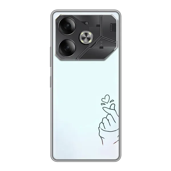 Чехол с рисунком «Сердце на голубом» для TECNO Pova 6 Чехол с рисунком «Сердце на голубом» для TECNO Pova 6