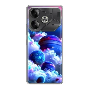 Чехлы КОСМОС для Tecno Pova 6 (Синие планеты)