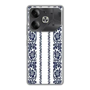 Силиконовый Чехол на Tecno Pova 6 с картинкой Вышиванки (Синяя вышиванка)