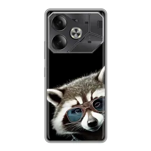 Силіконовий Чохол з Энотами  на Tecno Pova 6 (Стильний Єнот)