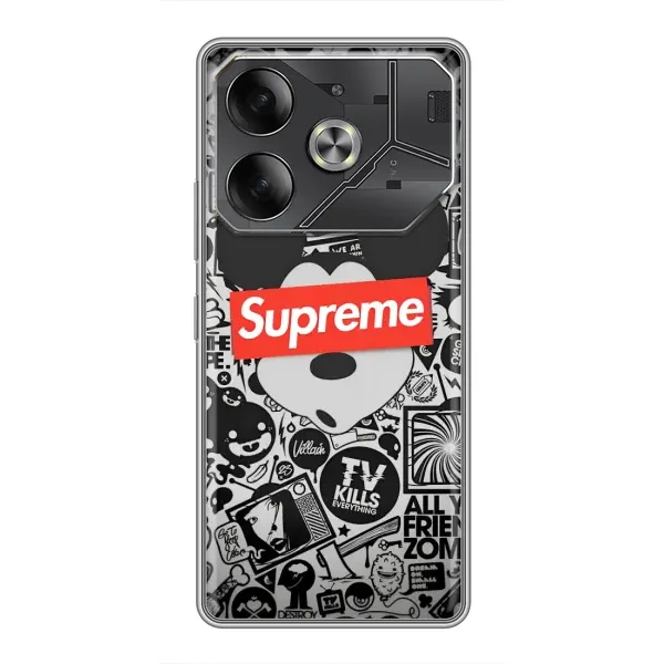 Чехол с рисунком «Supreme Маус» для TECNO Pova 6 Чехол с рисунком «Supreme Маус» для TECNO Pova 6
