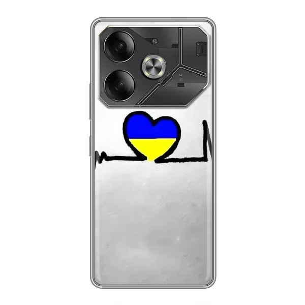 Чехол с рисунком «Украинская кардиограмма» для TECNO Pova 6 Чехол с рисунком «Украинская кардиограмма» для TECNO Pova 6
