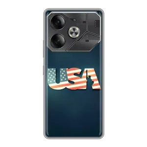 Чохол Прапор USA для Tecno Pova 6