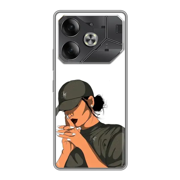 Чехол с рисунком «В зеленом» для TECNO Pova 6 Чехол с рисунком «В зеленом» для TECNO Pova 6