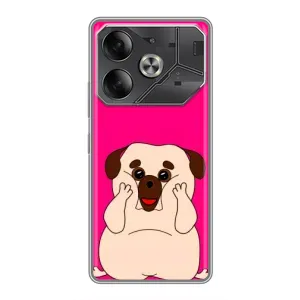 Чехол (ТПУ) Милые собачки для Tecno Pova 6 (Веселый Мопсик)