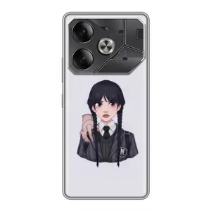Чехлы с принтом Уэнсдей на Tecno Pova 6 (Вещь Венсдей)