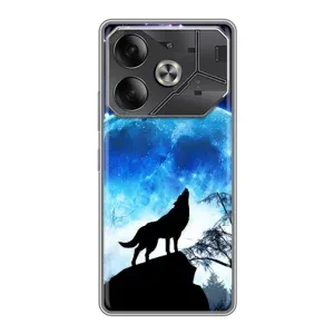 Чехол с Волком на Tecno Pova 6 (Воет на луну)