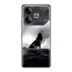 Чехол с Волком на Tecno Pova 6 (Волк и луна)