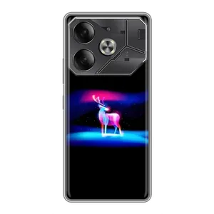 Силиконовый бампер с картинкой животных для Tecno Pova 6 (Яркий олень)