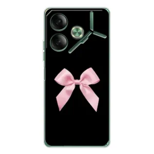 Чехол банты для Tecno Pova 7 5G (Бант на черном)