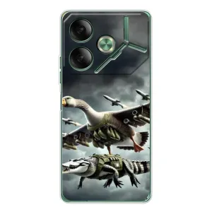 Чехол с мемами тралалело тралала для Tecno Pova 7 5G (Гусини и крокодило)