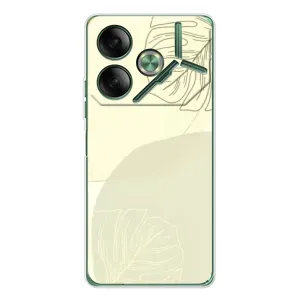 Чехол цветочный дизайн для Tecno Pova 7 5G (Зелёный фон)
