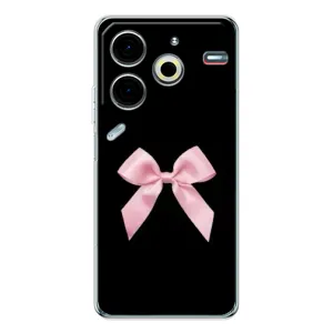 Чехол банты для Tecno Pova 7 Pro (Бант на черном)