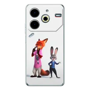 Силиконовый чехол с принтом Зоотрополіс для Tecno Pova 7 Pro (Джуди и Ник)