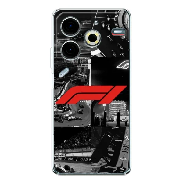 Чехол с рисунком «Коллаж Формула 1» для TECNO Pova 7 Pro Чехол с рисунком «Коллаж Формула 1» для TECNO Pova 7 Pro