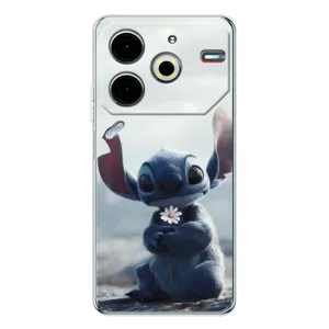 Чохол з малюнком Стіч для TECNO Pova 7 Pro (Стіч з квіткою)