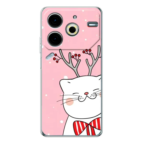 Чехол с рисунком «Зимний кот» для TECNO Pova 7 Pro Чехол с рисунком «Зимний кот» для TECNO Pova 7 Pro