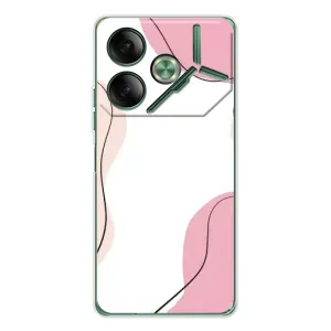 Чохол квітковий дизайн для Tecno Pova 7 Ultra (Рожевий фон)