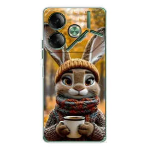Печатный чехол «Зверята с кофе» для Tecno Pova 7 Ultra (Зайчик с кофе)