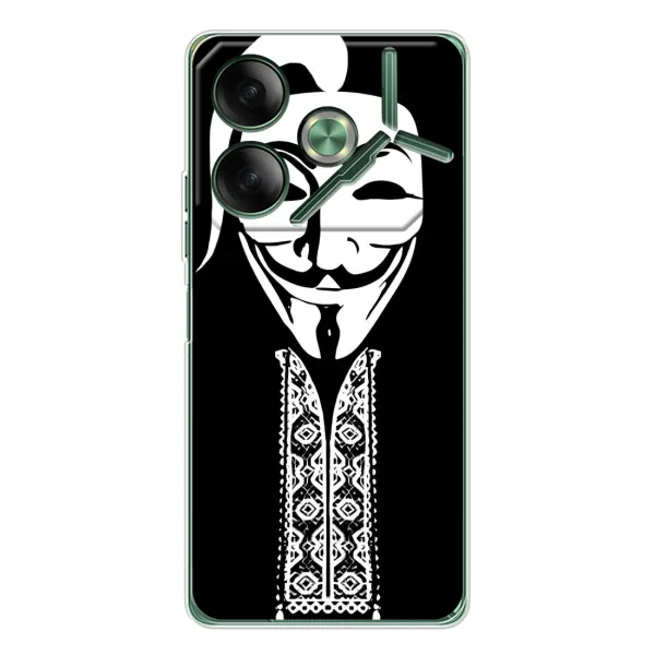 Чехол с рисунком «Анонимус» для TECNO Pova 7 Чехол с рисунком «Анонимус» для TECNO Pova 7