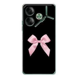Чехол банты для Tecno Pova 7 (Бант на черном)