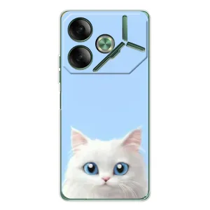 Чехол на тематику: Коты для TECNO Pova 7 (Белый кот)