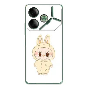 Чохол з принтом Лабубу для Tecno Pova 7 (Бежевий Лабубу)