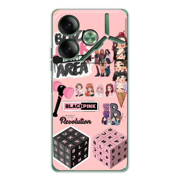 Чехол с рисунком «BLACK PINK коллаж» для TECNO Pova 7 Чехол с рисунком «BLACK PINK коллаж» для TECNO Pova 7