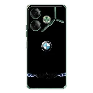 Силіконовий бампер з картинкою машини на Tecno Pova 7 (Чорний BMW)