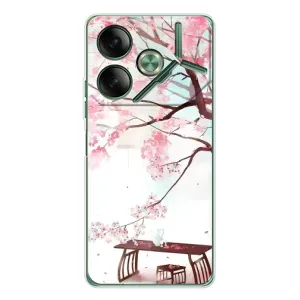 Чехол с принтом САКУРЫ на Tecno Pova 7 (Чайная церемония)