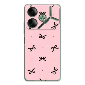 Чехол банты для Tecno Pova 7 (Черные бантики)