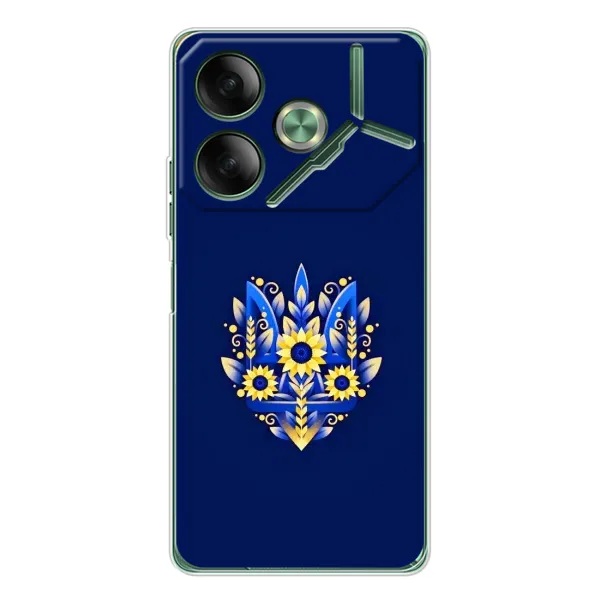 Чехол с рисунком «Цветущий Герб» для TECNO Pova 7