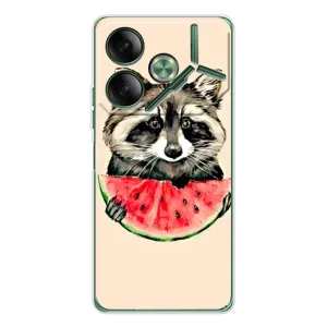 Силиконовый Чехол с Енотами на Tecno Pova 7 (Енот)