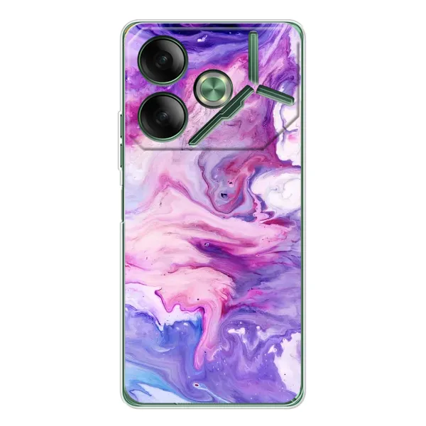 Чехол с рисунком «Фиолетовый мрамор» для TECNO Pova 7