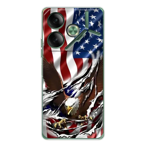 Чехол с рисунком «Флаг USA» для TECNO Pova 7 Чехол с рисунком «Флаг USA» для TECNO Pova 7