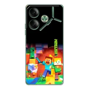 Чехлы для Tecno Pova 7 (Персонажи Майн Крафт) (Герой Майнкрафт)