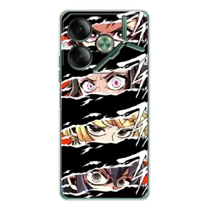 Силиконовые чехлы с глазами Anime для Пова 7 (Глаза на чорном)