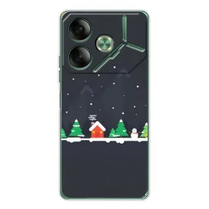 Силіконовий бампер на різдво для Tecno Pova 7 (Місто зимове)