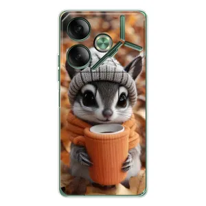 Печатный чехол «Зверята с кофе» для Tecno Pova 7