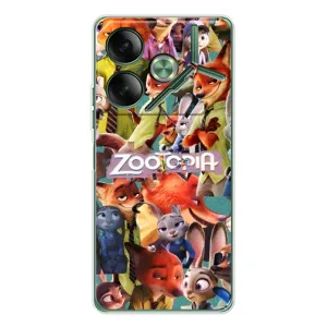 Силиконовый чехол с принтом Зоотрополіс для Tecno Pova 7 (Коллаж героев)