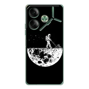 Силиконовый Чехол с принтом "Космонавты" на Tecno Pova 7 (Космонавт)