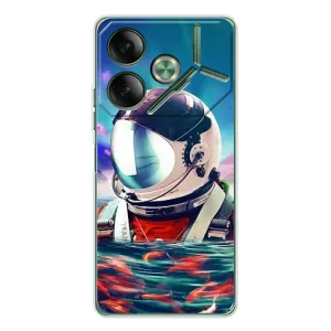 Силиконовый Чехол с принтом "Космонавты" на Tecno Pova 7