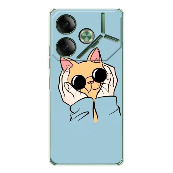Чехол с рисунком «КОТИК в очках» для TECNO Pova 7 Чехол с рисунком «КОТИК в очках» для TECNO Pova 7