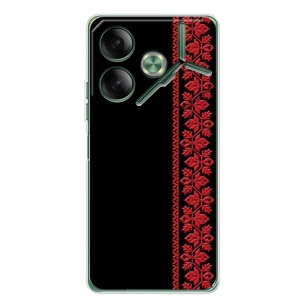 Чехол с рисунком «Красная Вышиванка» для TECNO Pova 7 Чехол с рисунком «Красная Вышиванка» для TECNO Pova 7