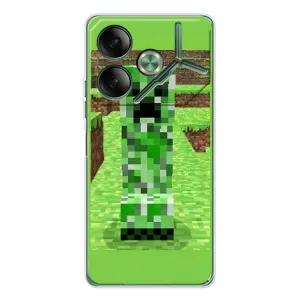 Чехлы для Tecno Pova 7 (Персонажи Майн Крафт) (Крипер 2)