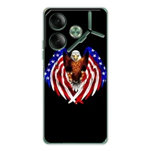 Чохол Прапор USA для Tecno Pova 7 (Крила США)