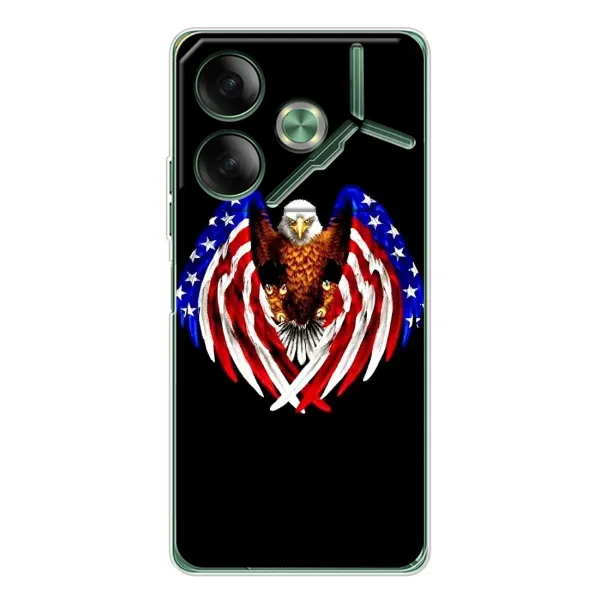 Чехол с рисунком «Крылья США» для TECNO Pova 7 Чехол с рисунком «Крылья США» для TECNO Pova 7