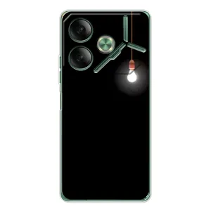 Чехол с картинками на черном фоне для Tecno Pova 7 (Лампочка)